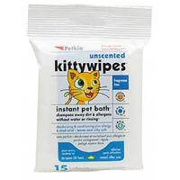 Petkin Unscented Kitty Wipes - 15 Pack