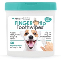 Petkin Fingertip Tooth Wipes - Fresh Mint - 50 Pack