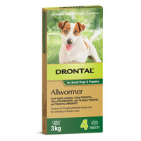 Drontal All Wormer for Puppies and Small Dogs up to 3kgs - 4 pack