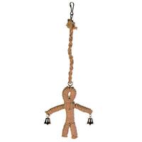Natwood Sisal Man with 2 Bells for Birds - 41cm
