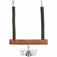 Barkwood Bird Swing with Bell - 12x15CM