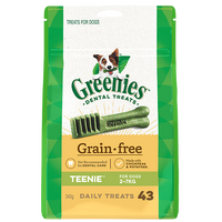 Greenies Grain Free Dental Dog Treats - Teenie - 340g (43 Pack)