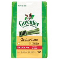 Greenies Grain Free Dental Dog Treats - Regular - 340g (12 Pack)