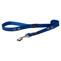 Rogz Fancy Dress Dog Lead - Navy Paws - Small Jelly Bean (11mm x 1.8m)