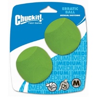 ChuckIt Erratic Dog Ball - Medium (6cm) - 2 Pack