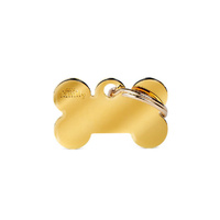 My Family Pet Tag Basic Bone - Gold - Small (3cm x 1.8cm)