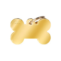 My Family Pet Tag Basic Bone - Gold - Large (3.8cm x 2.5cm)