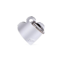 My Family Pet Tag Basic Heart - Chrome - Small
