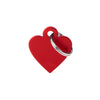 My Family Pet Tag Basic Heart - Red - Small