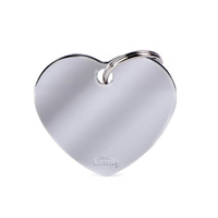 My Family Pet Tag Basic Heart - Chrome - Large