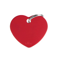 My Family Pet Tag Basic Heart - Red - Large
