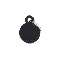 My Family Pet Tag Basic Circle - Black - Small (2.8cm x 2.1cm)