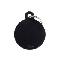 My Family Pet Tag Basic Circle - Black - Large (3.9cm x 3.1cm)