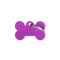 My Family Pet Tag Basic Bone - Purple - Small (3cm x 1.8cm)