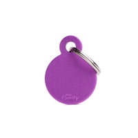 My Family Pet Tag Basic Circle - Purple - Small (2.8cm x 2.1cm)
