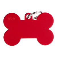 My Family Pet Tag Basic Bone - Red - X-Large