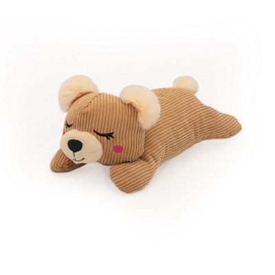Zippy Paws Snooziez Shhhqueaker Dog Toy - Bear - 30x14x11cm