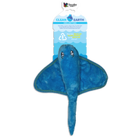 Spunky Pup Clean Earth Dog Toy - Stingray - Large