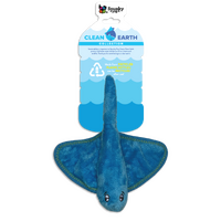 Spunky Pup Clean Earth Dog Toy - Stingray - Small