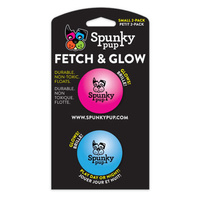 Spunky Pup Fetch & Glow Ball - Small (5cm) (2 Pack)