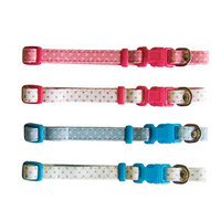 Beau Pets Puppy Spot Collar Adjustable - 30cm - White on Blue