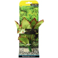 Aqua One Silk Aquarium Plant - Amazon Red/Green - Medium (20cm)