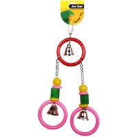 Avi One Bird Toy Acrylic 3 Rings 3 Bells - 25.5cm