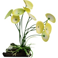 Aqua One Plastic Plant - Narcissus with Log Base (Small)