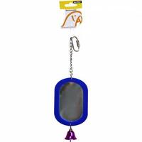 Avi One Parrot Toy Acrylic Oval Mirror with Bell