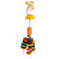 Avi One Parrot Toy Loofah Discs with Wood - 18x30cm