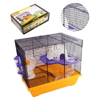 Pet One Critter Mansion Mouse Wire Cage - 42L X 30W X 36.5cm H - White/Yellow