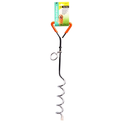 Pet One Tie Out Stake with Plastic Handle - 45cm