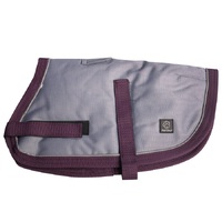 Pet One NightWalker Dog Coat - 30cm - Grey/Burgundy