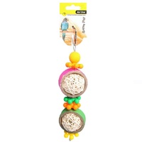 Avi One Bird Toy Rattan Balls With Plastic Beads - 25cm