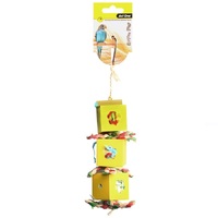 Avi One Bird Toy Boxes With Paper With Wooden Beads - 37cm