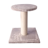 Pet One Cat Scratching Tree Post with Platform - 35cm W x 35cm D x 40cm H (White/Jute)