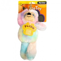 Pet One Plush Squeaky Rainbow Sloth Unicorn Dog Toy - 35cm