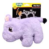 Pet One Plush Squeaky Dog Toy - Hippo (20cm)