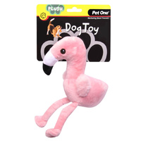 Pet One Plush Squeaky Dog Toy - Flamingo (15cm)
