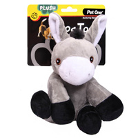 Pet One Plush Squeaky Dog Toy - Donkey (15cm)