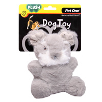Pet One Plush Squeaky Dog Toy - Schnauzer (15cm)
