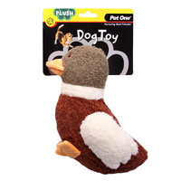 Pet One Plush Squeaky Dog Toy - Crinkle Duck (22cm)