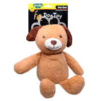 Pet One Plush Squeaky Dog Toy - Crinkle Dog (30cm)