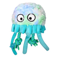 Pet One Plush Squeaky Dog Toy - Jellyfish with Rope - Blue (23cm)
