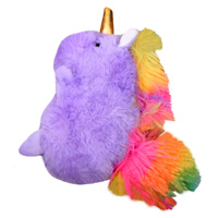 Pet One Plush Squeaky Dog Toy - Unicorn - Purple (18cm)