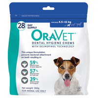 Oravet Dental Hygiene Chews for Small Dogs 4.5-11 kg (28 Pack)