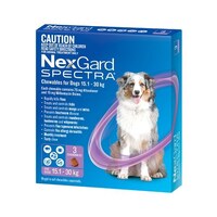 NexGard SPECTRA for Dogs 15.1-30 kg - 3 Pack - Purple