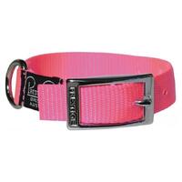 Prestige Nylon Dog & Puppy Collar - 19mm x 30cm - Hot Pink