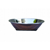 ZeeZ Stainless Steel Hi-Back Pet Bowl - 250ml (Wood Print)