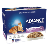 Advance Adult Cat Light Chicken & Turkey in Jelly Pouch (12 x 85g)